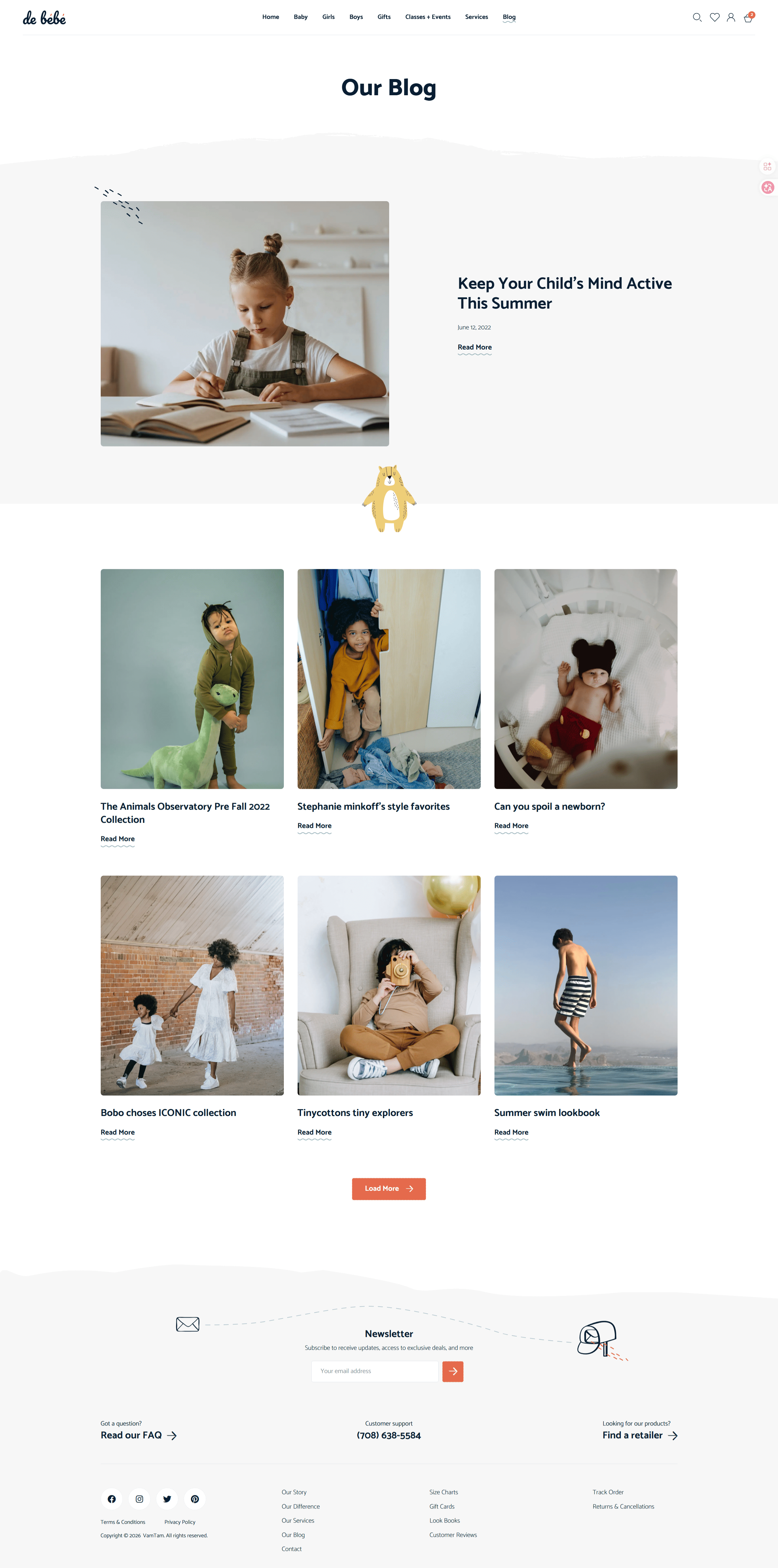 童装品牌 B2C 电商独立站 - 童装博客页